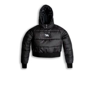 Women's Black Hooded Puffer Jacket